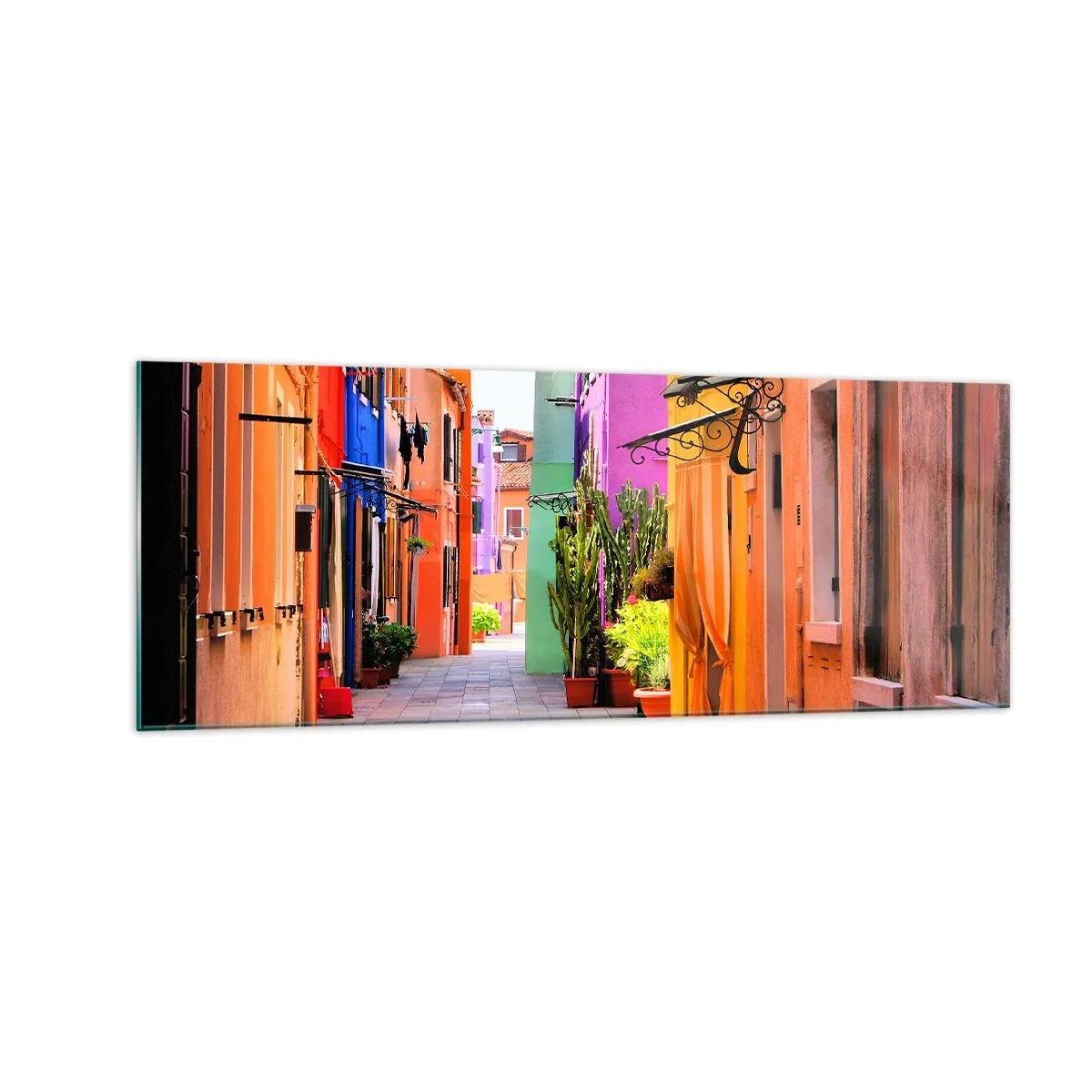 Glass picture - Rainbow Alley - 140x50 cm
