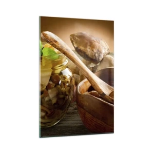 Glass picture - Boletus Fresh or Salted: Flavour of Autumn - 80x120 cm
