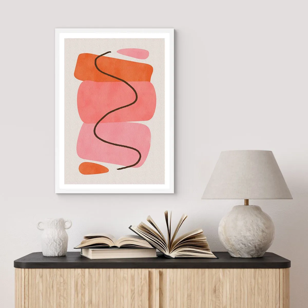 Poster in white frmae - Gentle Movement of forms - 50x70 cm