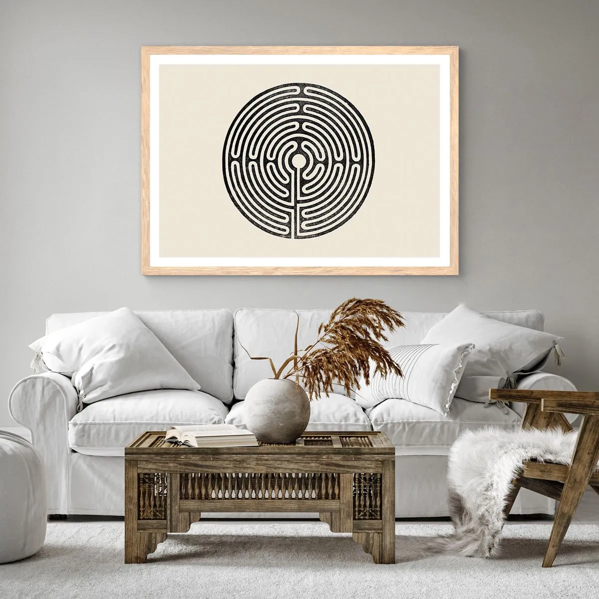 Poster in light oak frame - Mysterious Order - 100x70 cm