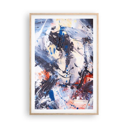Poster in light oak frame - Crazy Dance of Abstraction - 61x91 cm