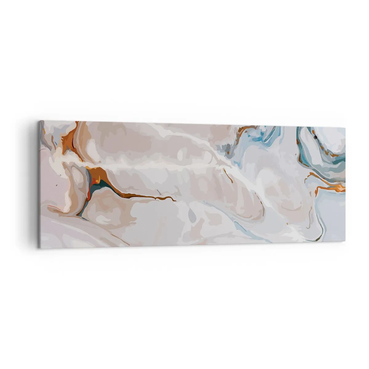 Canvas picture - Blue Meanders under White - 140x50 cm