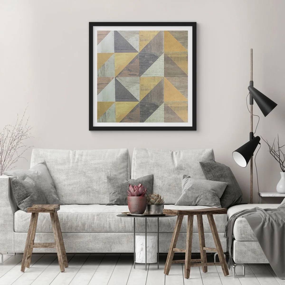 Poster in black frame - The Art. of Triangles - 40x40 cm