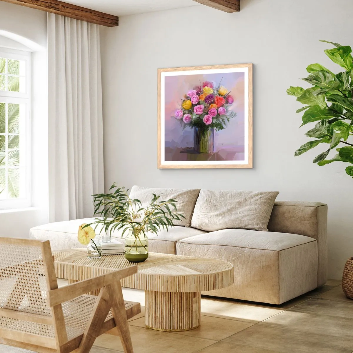 Poster in light oak frame - Retained Beauty - 50x50 cm