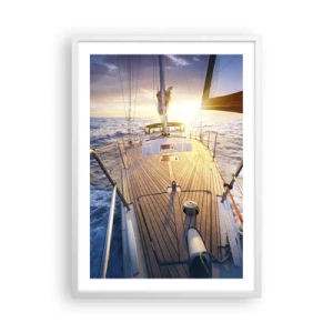 Poster in white frmae - Running on Waves - 50x70 cm