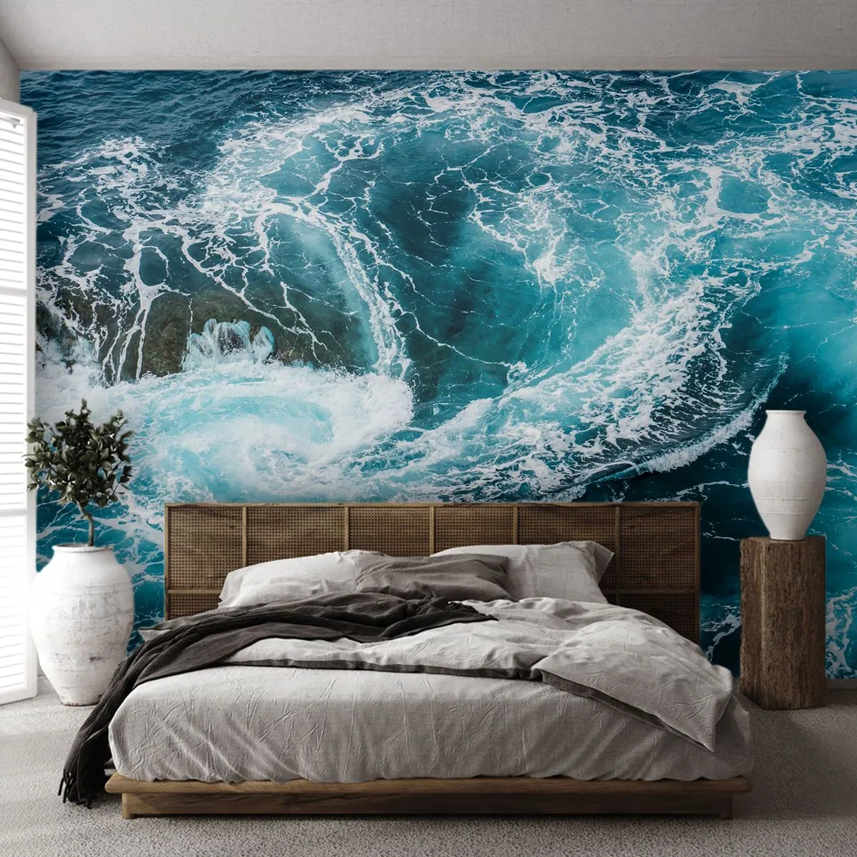 Self-Adhesive Photo Wallpaper Deluxe Sticker - Gate to the Earth's Interior - Sea, Abstraction, Piece - 250x175 cm
