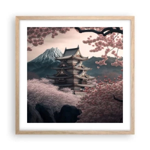 Poster in light oak frame - Land of Cherry Blossoms - 50x50 cm