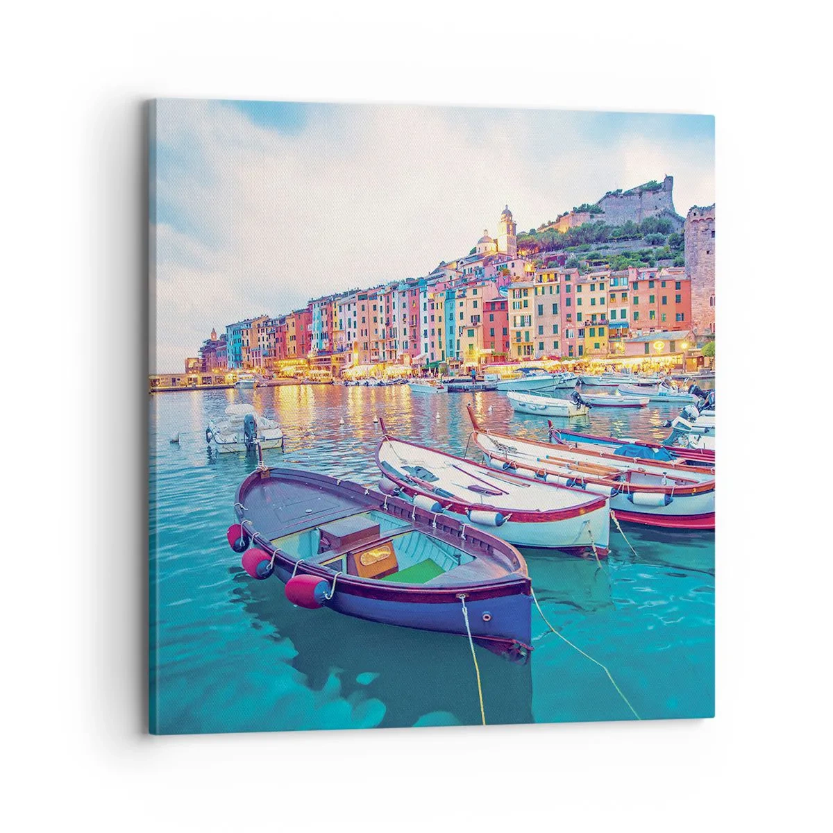 Canvas picture - Colourful Evening in a Port - 70x70 cm