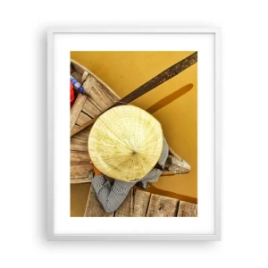 Poster in white frmae - Life on a Yellow River - 40x50 cm