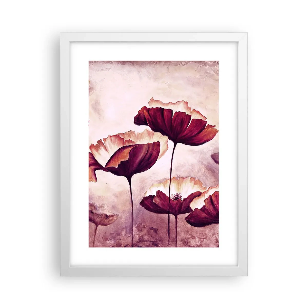 Poster in white frmae - Red and White Flake - 30x40 cm