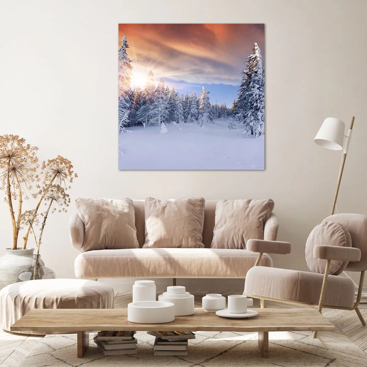 Canvas picture - Snowy Spectacle of Nature - 30x30 cm