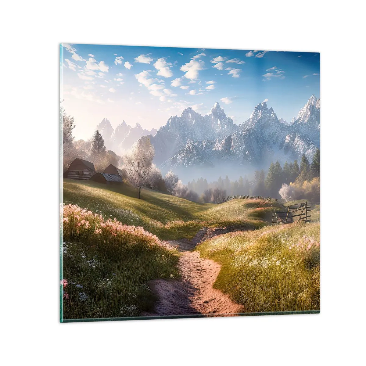 Glass picture - Quiet Valley - 40x40 cm