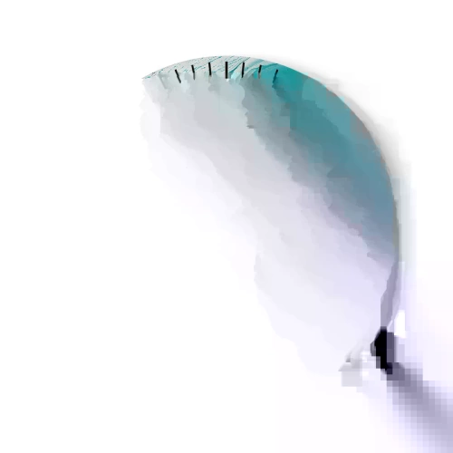 Wall clock - Clock on glass - Dissolving in White and Turquoise - 30x30 cm
