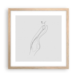 Poster in light oak frame - Barely a Promise - 40x40 cm