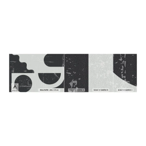 Photo Wallpaper Sample Standard Eco - Composition Above and Under - Abstraction, Black and white, Aged - 100x30 cm