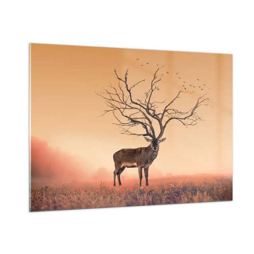 Glass picture - Antlered Deer Spirit of the Forest - 100x70 cm
