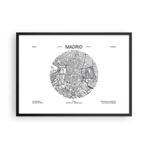 Poster in black frame - Anatomy of Madrid - 70x50 cm