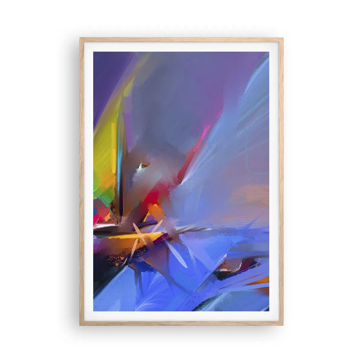 Poster in light oak frame - Flew like s Bird - 70x100 cm