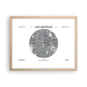 Poster in light oak frame - Anatomy of Los Angeles - 50x40 cm