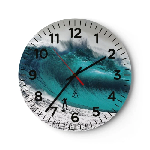 Wall clock - Clock on glass - Challenge Accepted - 30x30 cm