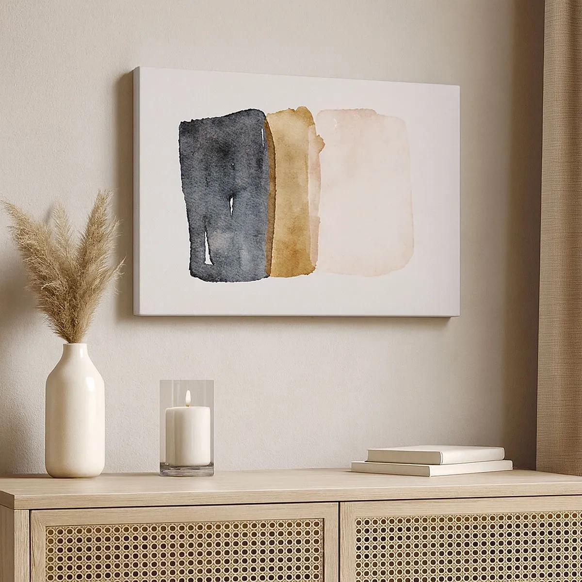 Canvas picture - A minimalist composition of three rectangles in earthy shades. - 70x50cm - Composition of the Colours of the Soil - Modern wall decoration for the living room and bedroom ARTTOR