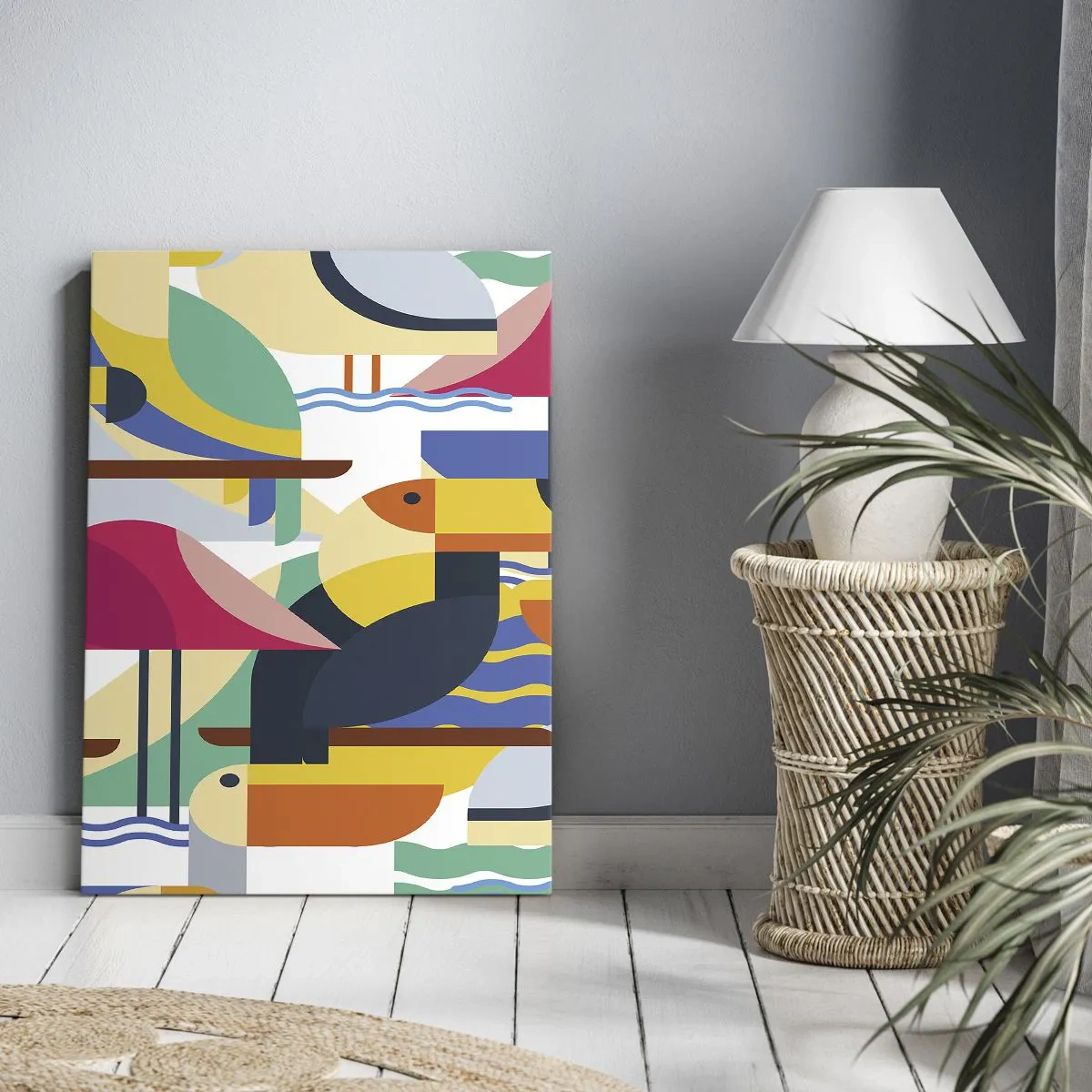 Canvas picture - Birds' Party - 55x100 cm