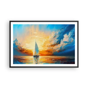 Poster in black frame - Sailing in Gold - 91x61 cm