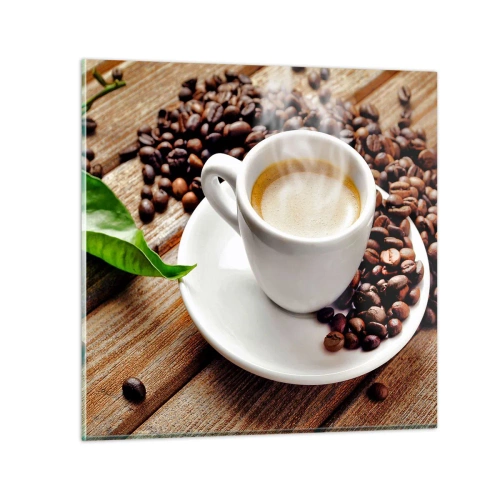 Glass picture - Coffee Is Served - 40x40 cm