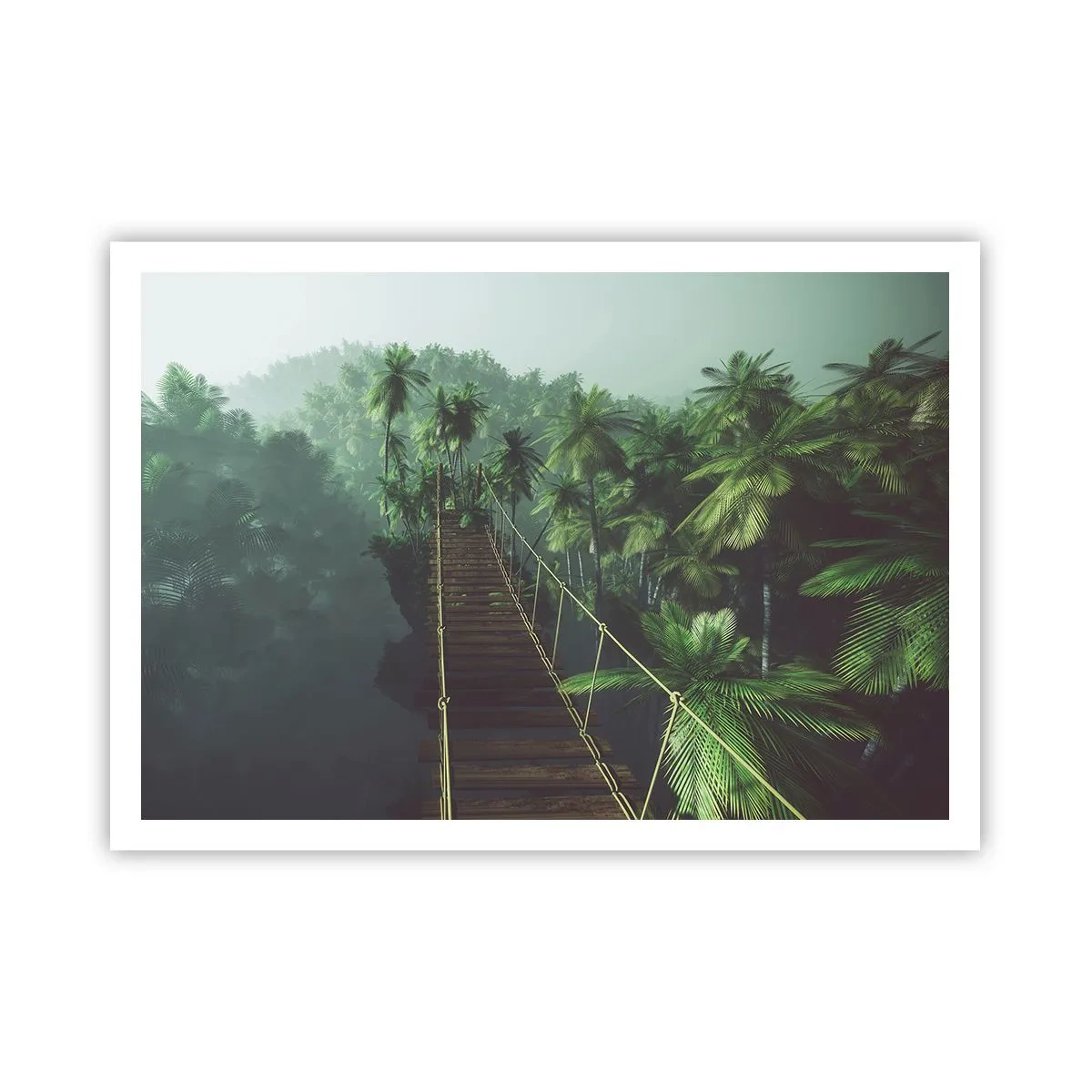 Poster - Hanging Bridge in the Green - 100x70 cm