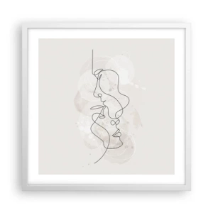 Poster in white frmae - Tangled up in an Embrace - 50x50 cm