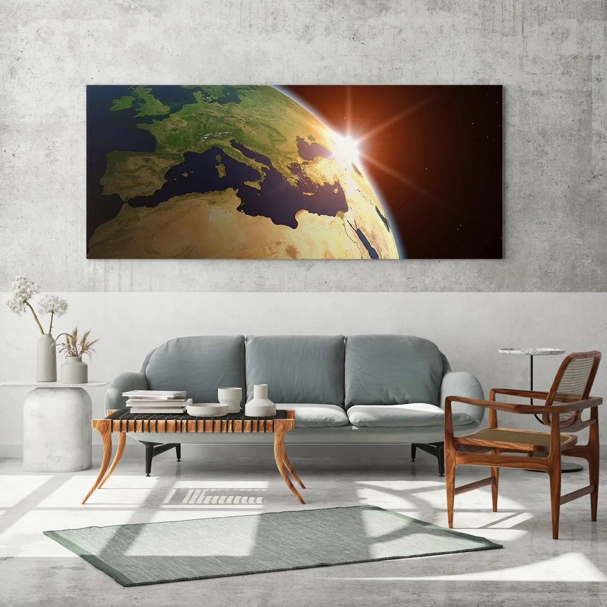 Glass picture - Sunrise  - 90x30 cm