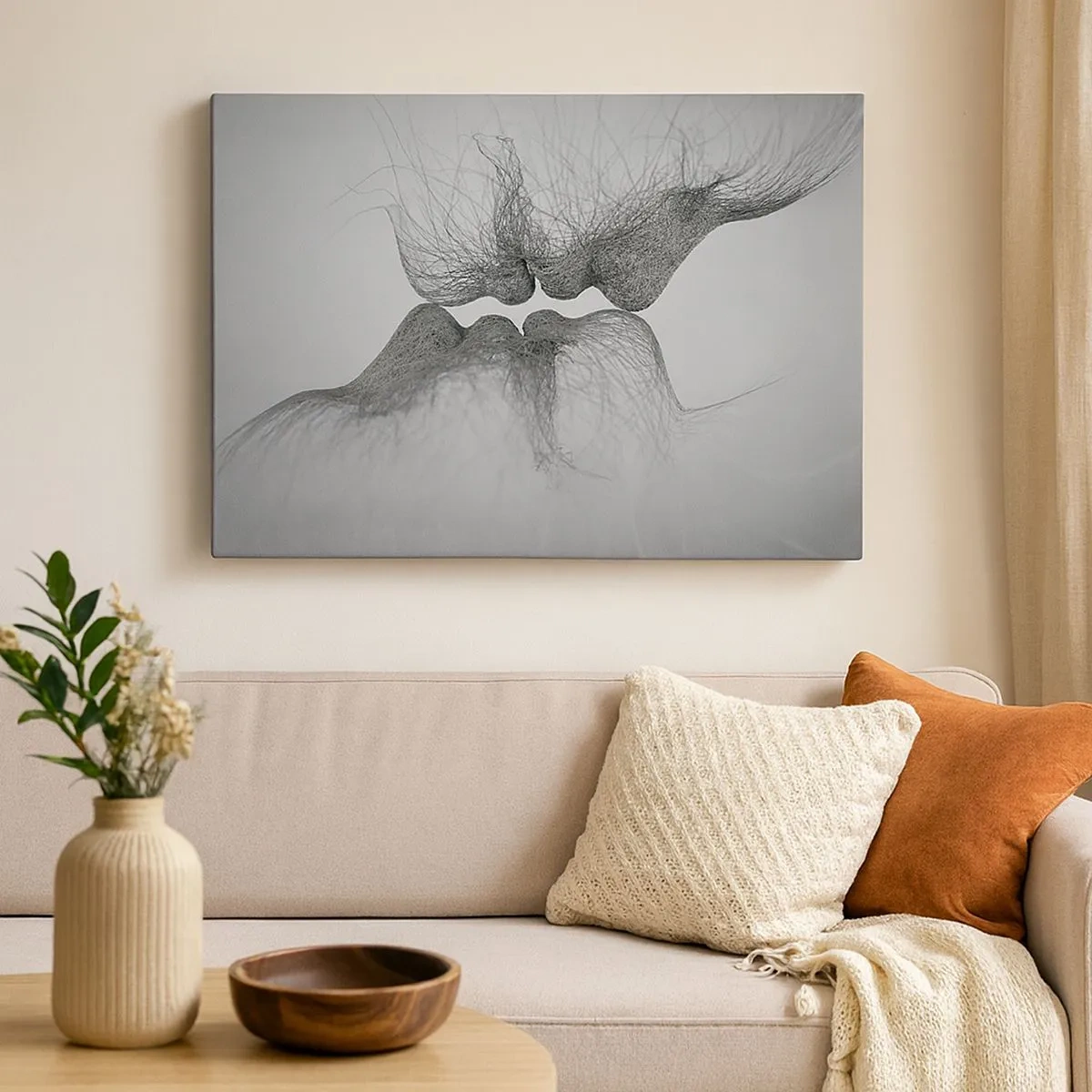 Canvas picture - An abstract kiss presented in an ethereal form - 70x50cm - Kiss of the Wind - Modern wall decoration for the living room and bedroom ARTTOR