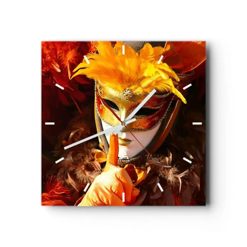 Wall clock - Clock on glass - Secret Is Part of the Game - 40x40 cm