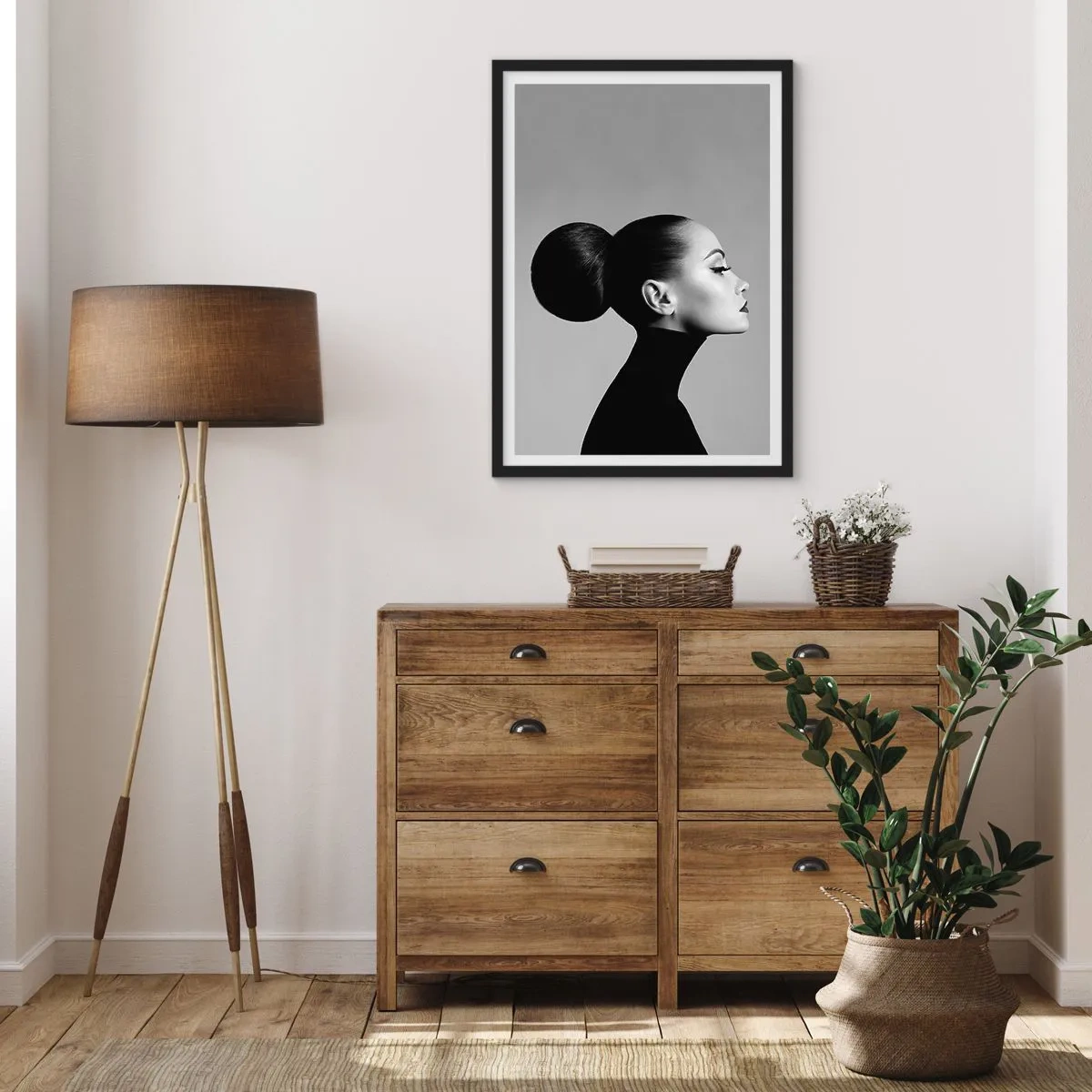 Poster in black frame - Modern Nefretete - 61x91 cm
