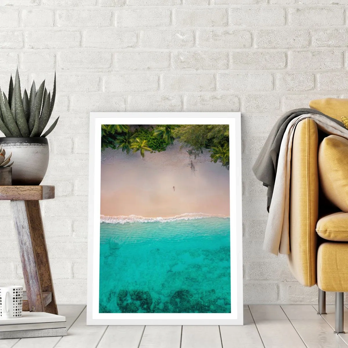 Poster in white frmae - Paradise Beach - 50x70 cm