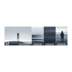 Photo Wallpaper Sample Self-Adhesive Deluxe Sticker - Opportunity or Threat? - Minimalism, Modern, Loneliness - 100x30 cm