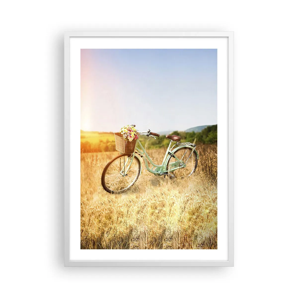 Poster in white frmae - I will Stay Here for a While - 50x70 cm