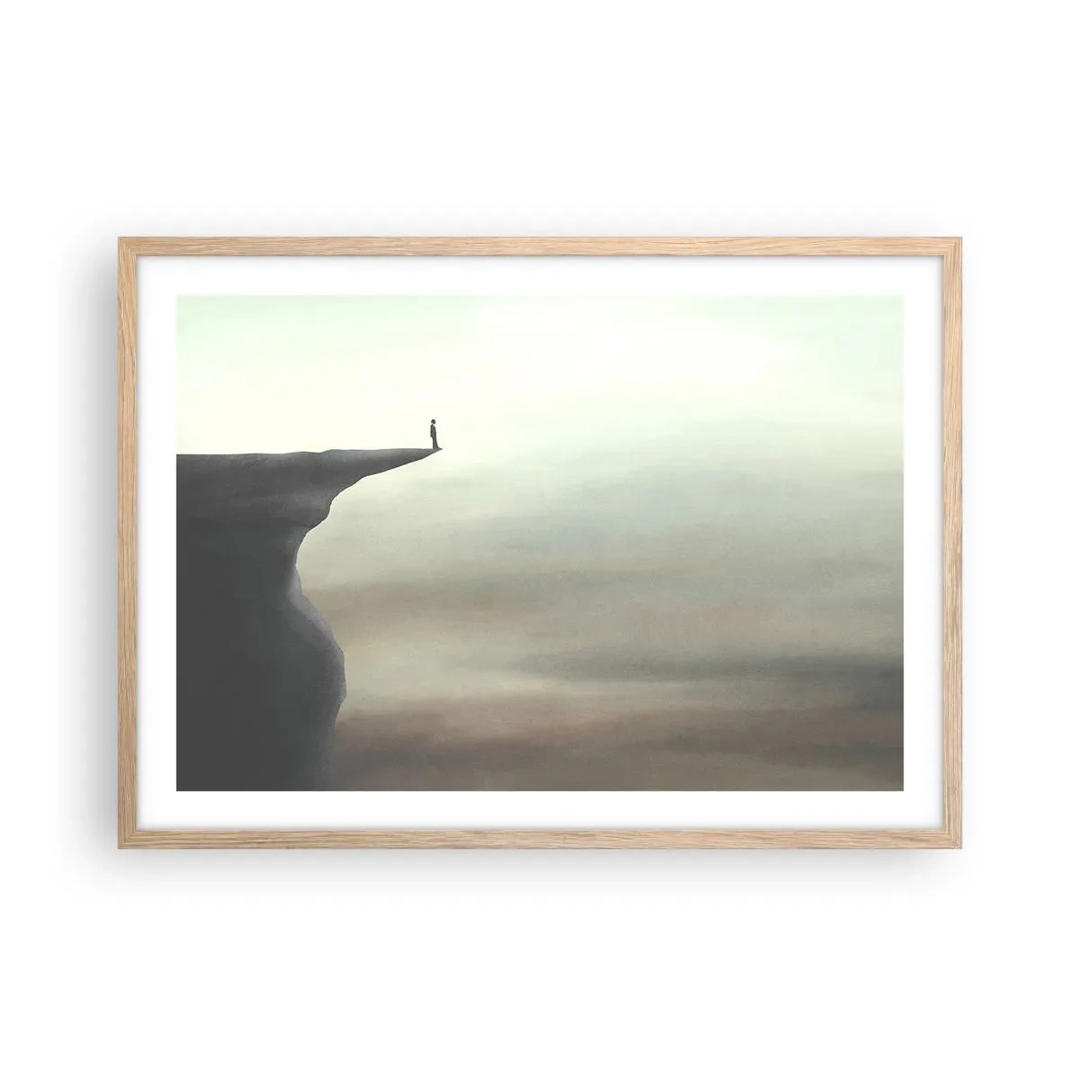 Poster in light oak frame - Upwards, Naturally! - 70x50 cm