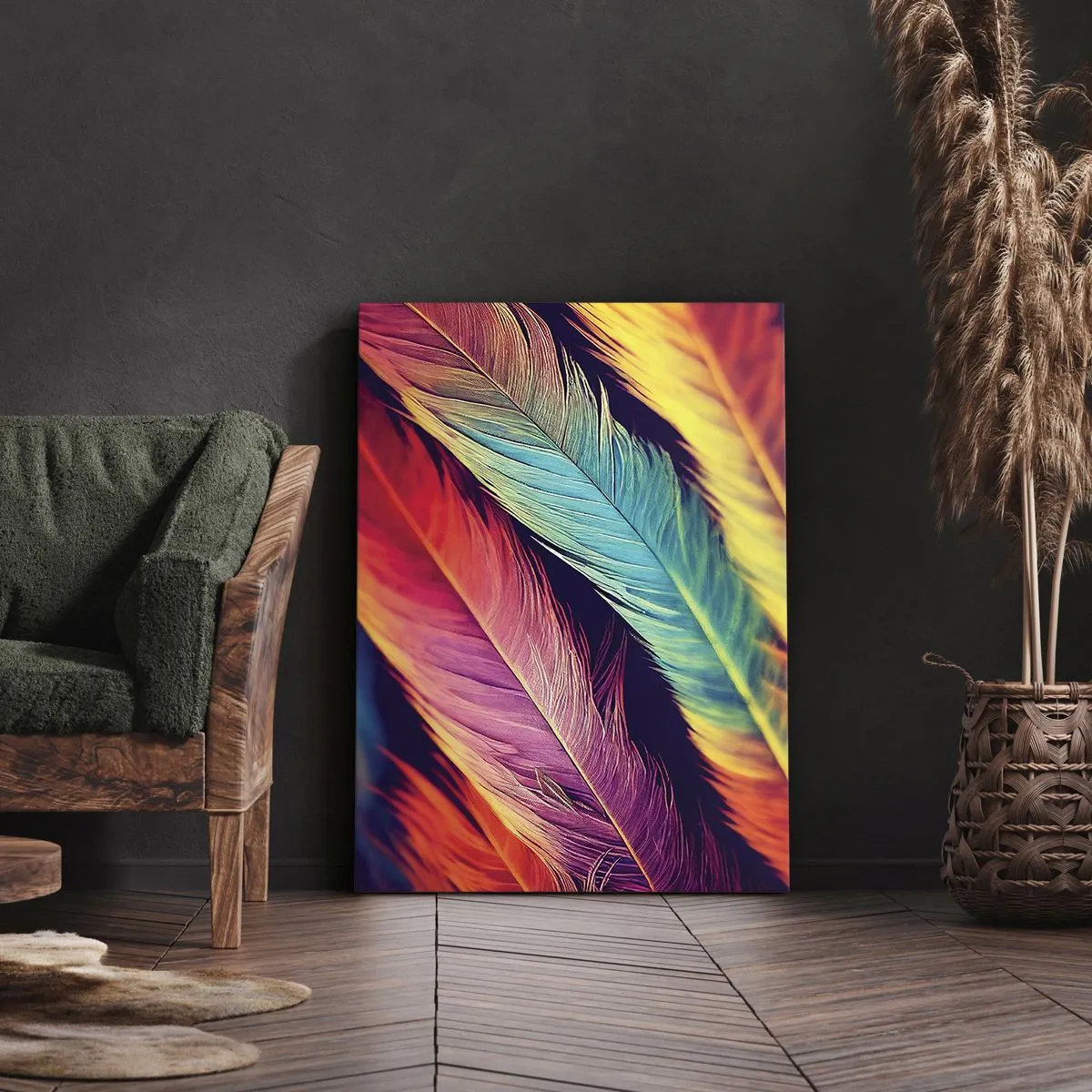 Canvas picture - Feathered Rainbow - 80x120 cm