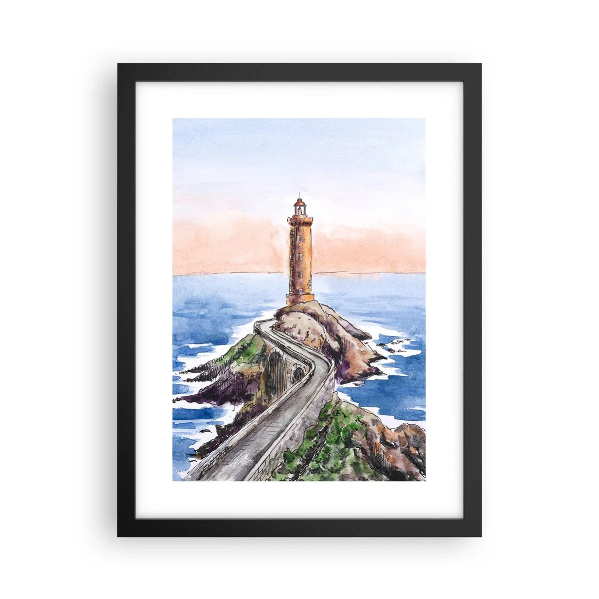 Poster in black frame - In the Direction of the Sea - 30x40 cm