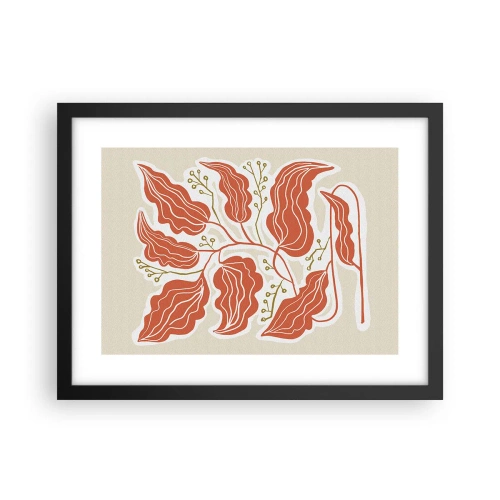 Poster in black frame - Folk and Coral - 40x30 cm