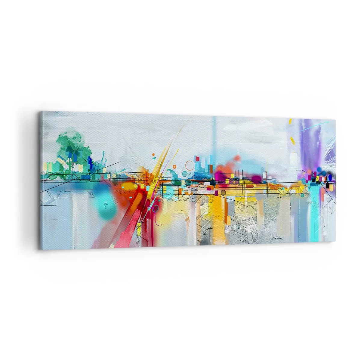 Canvas picture - Bridge of Joy over the River of Life - 100x40 cm