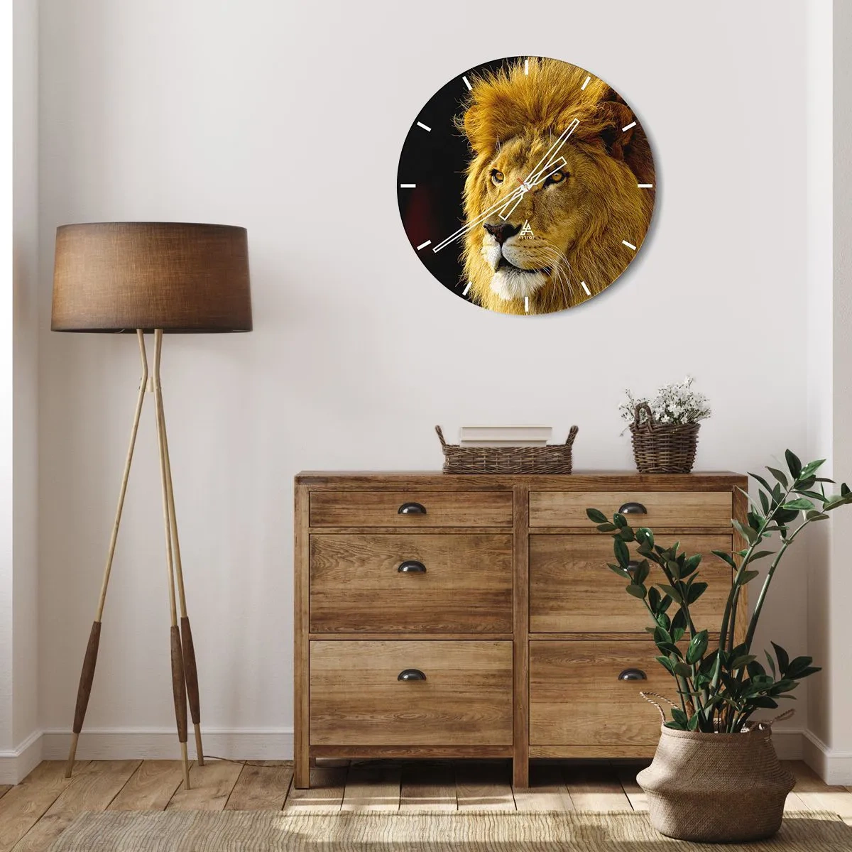 Wall clock - Clock on glass - Portrait of a King - 40x40 cm