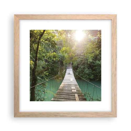 Poster in light oak frame - Azure Water in Azure Forest - 30x30 cm