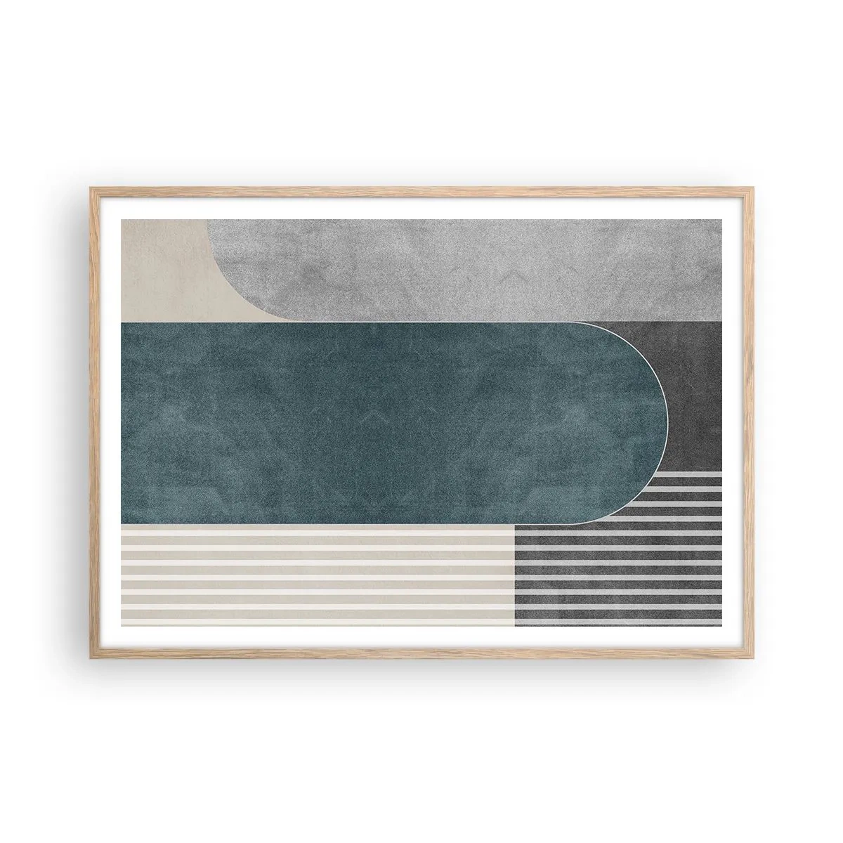 Poster in light oak frame - Levelled Composition - 100x70 cm