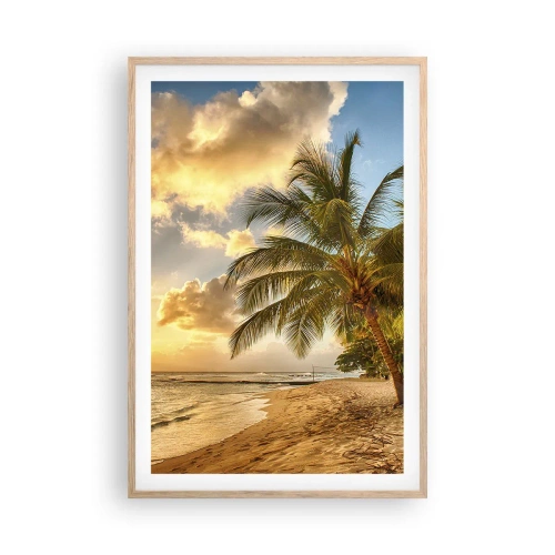 Poster in light oak frame - Eternal Summer, Always Holidays - 61x91 cm