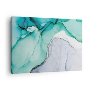 Canvas picture - Abstract pattern in shades of turquoise and white - 70x50cm - Study in Turquoise - Modern wall decoration for the living room and bedroom ARTTOR