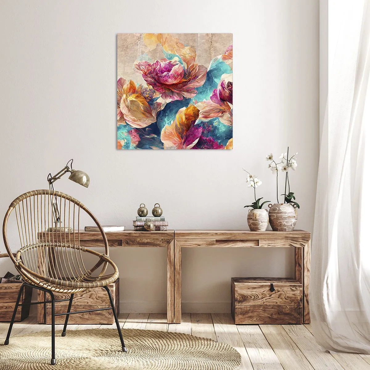 Canvas picture - Colourful Splendour of a Bouquet - 30x30 cm