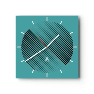 Wall clock - Clock on glass - Circle - Geometrical Variation - 30x30 cm