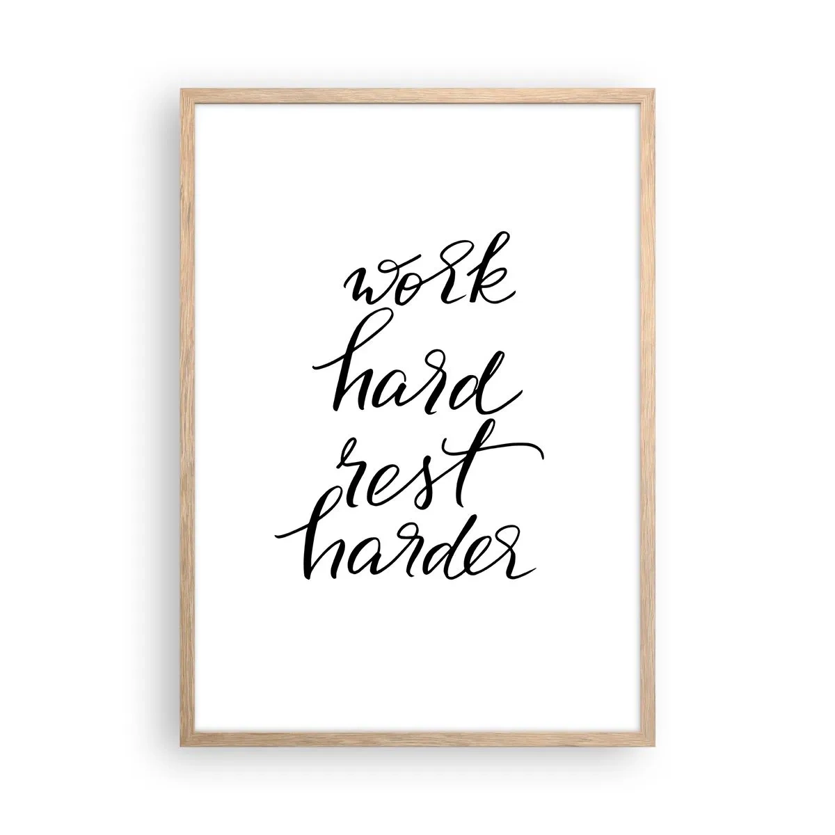 Poster in light oak frame - Life  Balance - 50x70 cm